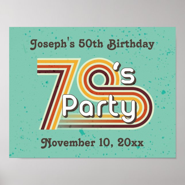 Poster Parti rétro des années 70 (Devant)