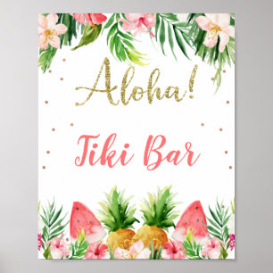 Poster Parties scintillant Aloha Floral Fruit Anniversair