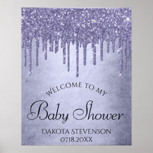 Poster Parties scintillant chic à goutte Lavande Douche