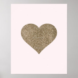 Poster Parties scintillant Coeur Nursery Imprimer