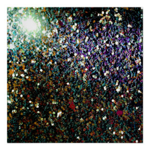 Poster Parties scintillant comète et étoiles