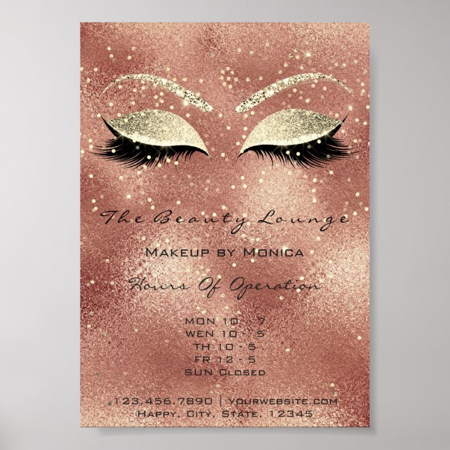 Poster Parties scintillant de maquillage Beauté Salon de  (Devant)