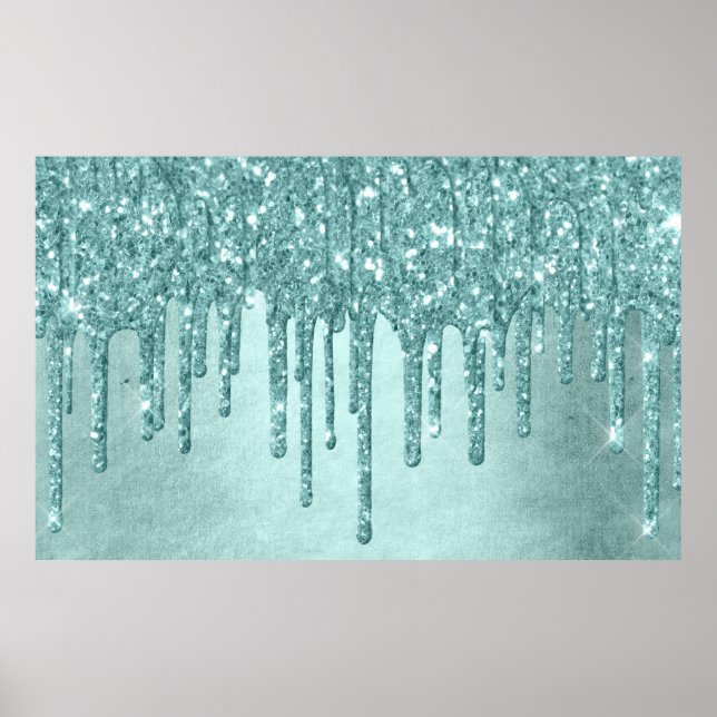 Poster Parties scintillant de remplissage | Monnaie Turqu (Devant)