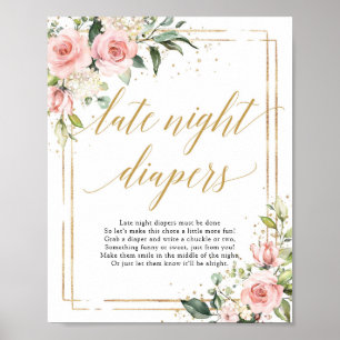 Poster Parties scintillant d'or Boho florale couches de n