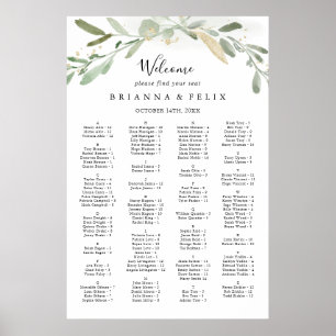 Poster Parties scintillant d'or Eucalyptus - Diagramme de