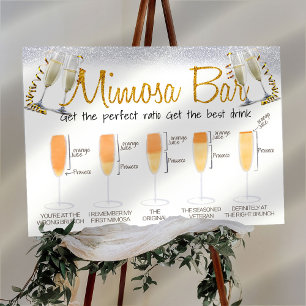 Poster Parties scintillant Élégante Mimosa Bar brunch nup