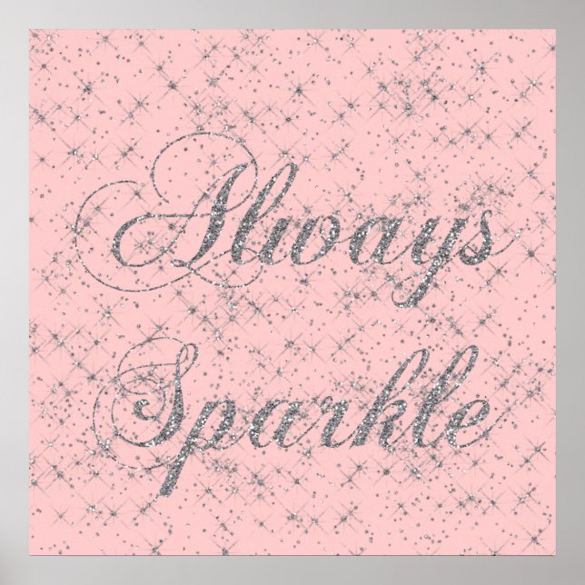 Poster Parties scintillant en argent étincelante (Devant)