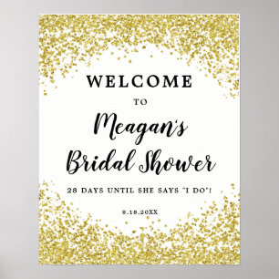Poster Parties scintillant en or Faux douche nuptiale sig
