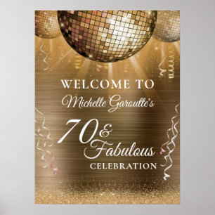 Poster Parties scintillant Glam 70 & Fabulous Gold Disco