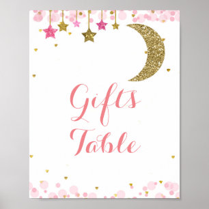 Poster Parties scintillant Lune aquarelle Cadeaux Panneau