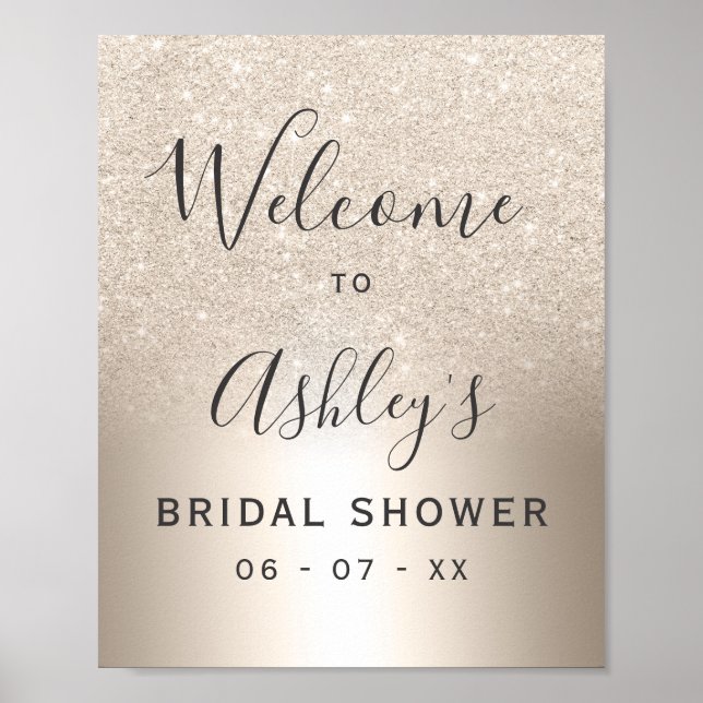 Poster Parties scintillant or chic ombre foil nuptiale do (Devant)
