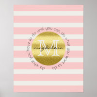 Parties scintillant or Monogram tendance Blush Pin
