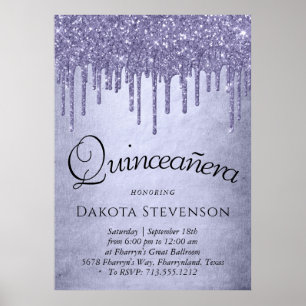 Poster Parties scintillant pourpre de séchage   Lavender 