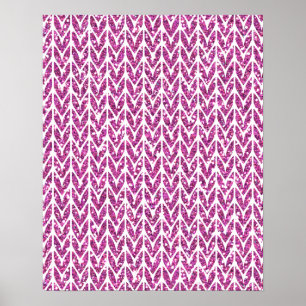 Poster Parties scintillant rose Chevrons Knit Motif Impri