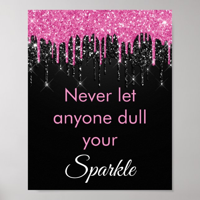 Poster Parties scintillant rose chic Motivation (Devant)