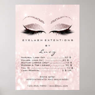 Poster Parties scintillant rose de maquillage Yeux Lashes