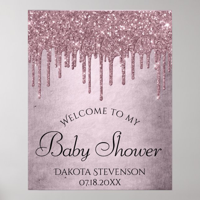 Poster Parties scintillant rose fille | Douche Shimmer Ma (Devant)