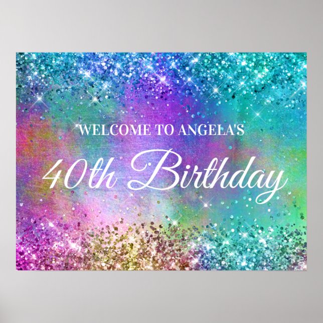 Poster Parties scintillant Sparkly Mermaid Foil 40e anniv (Devant)
