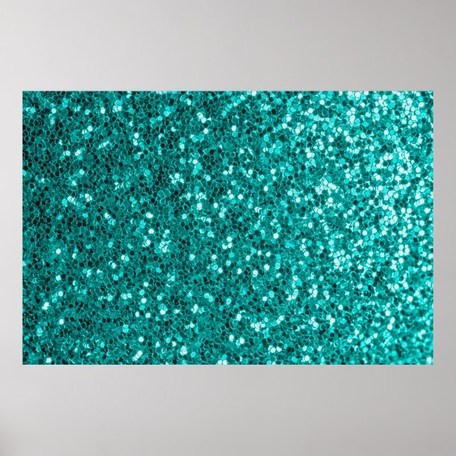 Poster Parties scintillant texture turquoise brillante (Devant)