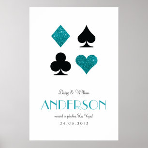 Poster Parties scintillant turquoise Destiny Las Vegas Ma