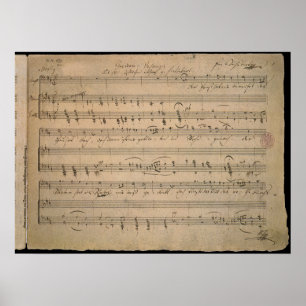 Poster Partition antique, Chanson du vieil homme, 1822