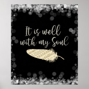 Poster Partition de musique avec It Is Well avec my Soul