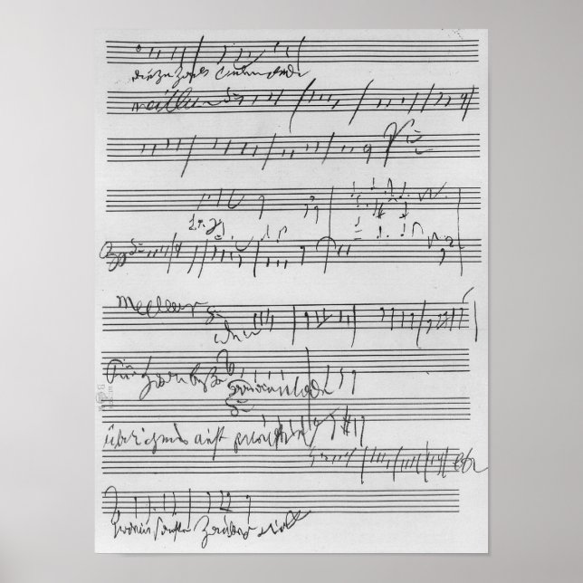 Poster Partition musicale manuscrite (Devant)