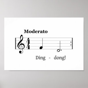 Poster Partition musicale pour Doorbell Sound Accueil hum