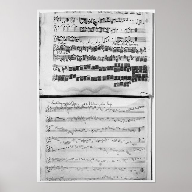 Poster Partition musicale pour Telemann's Suite pour deux (Devant)