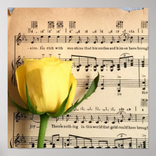 Poster Partition Rose jaune