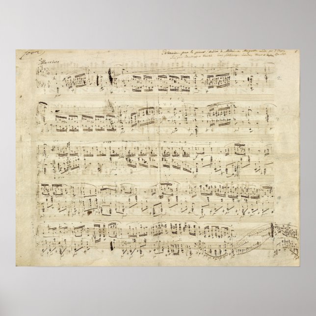 Poster Partition sur parchemin manuscrite en encre (Devant)