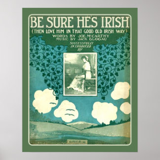 Poster Partition vintage Assurez-vous qu'il est irlandais