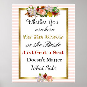 Poster "partout" de la carte de siège mariage