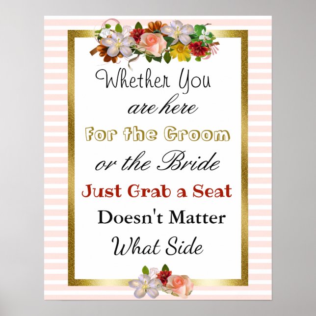 Poster "partout" de la carte de siège mariage (Devant)
