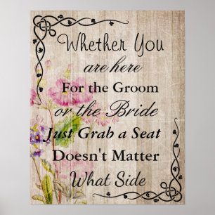 Poster "partout" de la carte de siège mariage