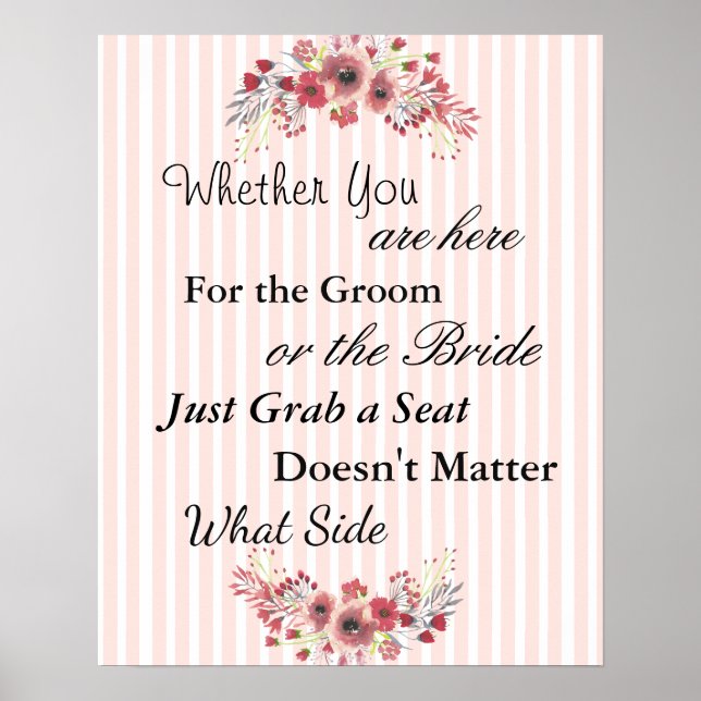 Poster "partout" de la carte de siège mariage (Devant)