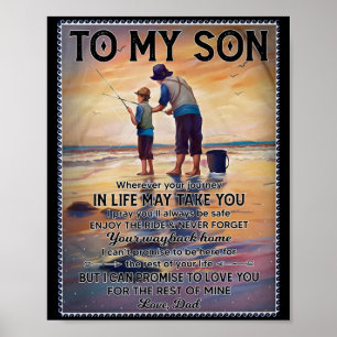 Poster Partout Où Votre Voyage Dans La Vie-Pêche Papa À S