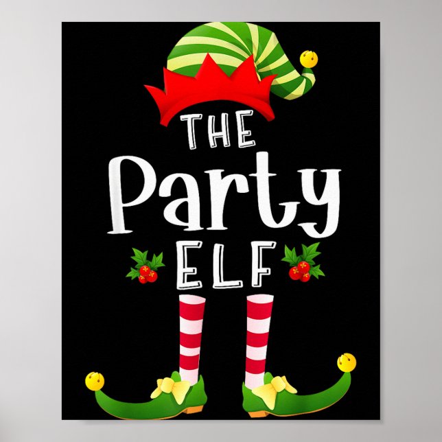 Poster Party Christmas Elf Matching Pajama X-mas Party  (Devant)
