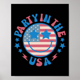 Poster Party In The Usa 4th Of July Preppy Smile Men Wome