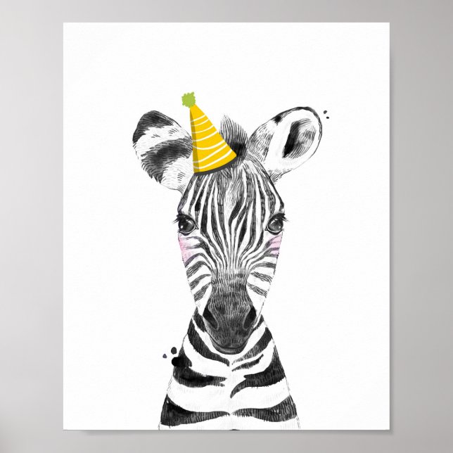 Poster Party Zebra Wild Safari Animaux Décor d'anniversai (Devant)