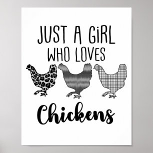 Poster Pas 1/2, Juste Une Fille Qui Aime Les Poulets, Drô