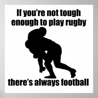 Poster Pas Assez Pour Jouer Au Rugby