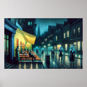 Poster "Pas besoin d'art" (Café Terrasse Noir)