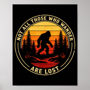 Poster Pas ceux qui errent sont perdus bigfoot vintage