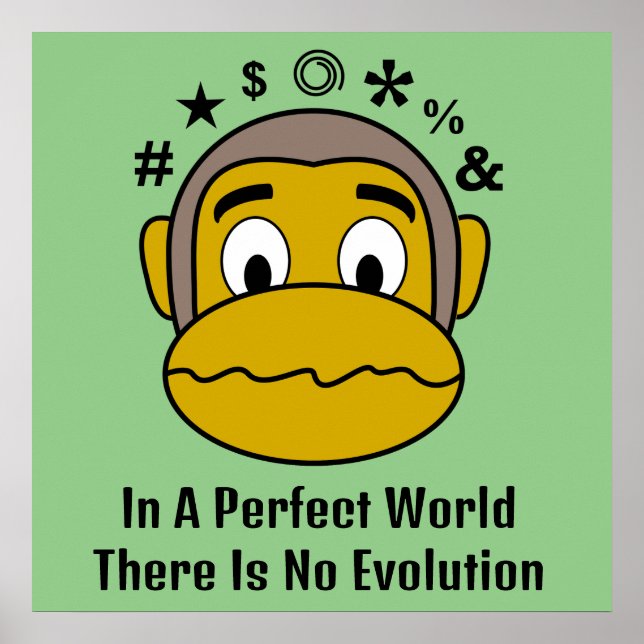 Poster Pas d'affiche de motivation pour singe de l'évolut (Devant)