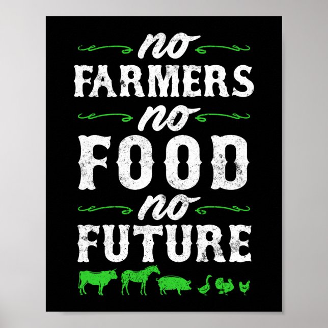 Poster Pas d'agriculteurs Pas de nourriture Pas de vie fu (Devant)