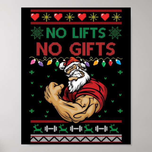 Poster Pas d'ascenseurs Non s Vilain entraînement de Noël (Devant)