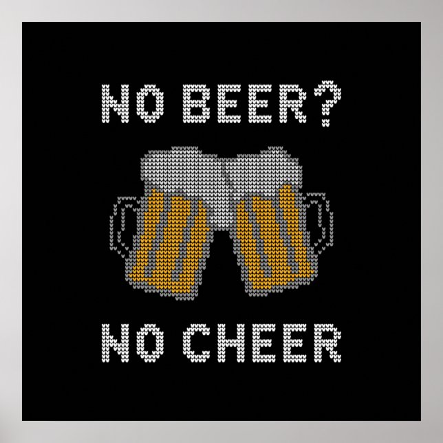 Poster Pas de bière Pas de fromage Doux moche (Devant)