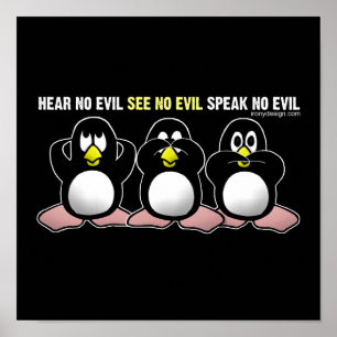 Poster Pas de conception de pingouins malins