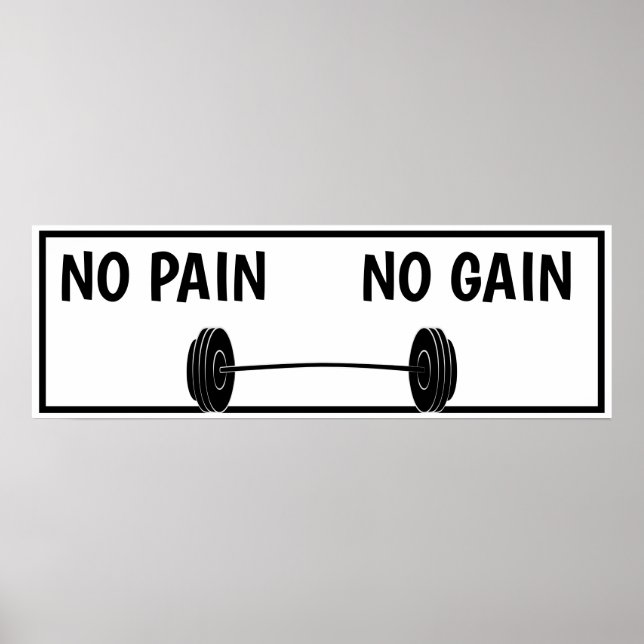 Poster Pas de douleur Pas de gain entraînement motivation (Devant)